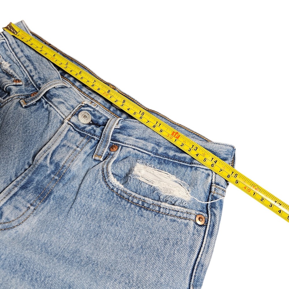 Levi's Premium Wedgie Jeans Womens Blue Ripped Button Fly‎ Denim W28 L28 - Picture 7 of 13